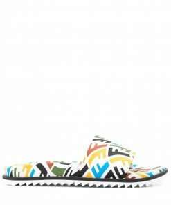Fendi warped monogram pattern slides