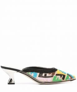 Fendi bead-embellished 70mm mules