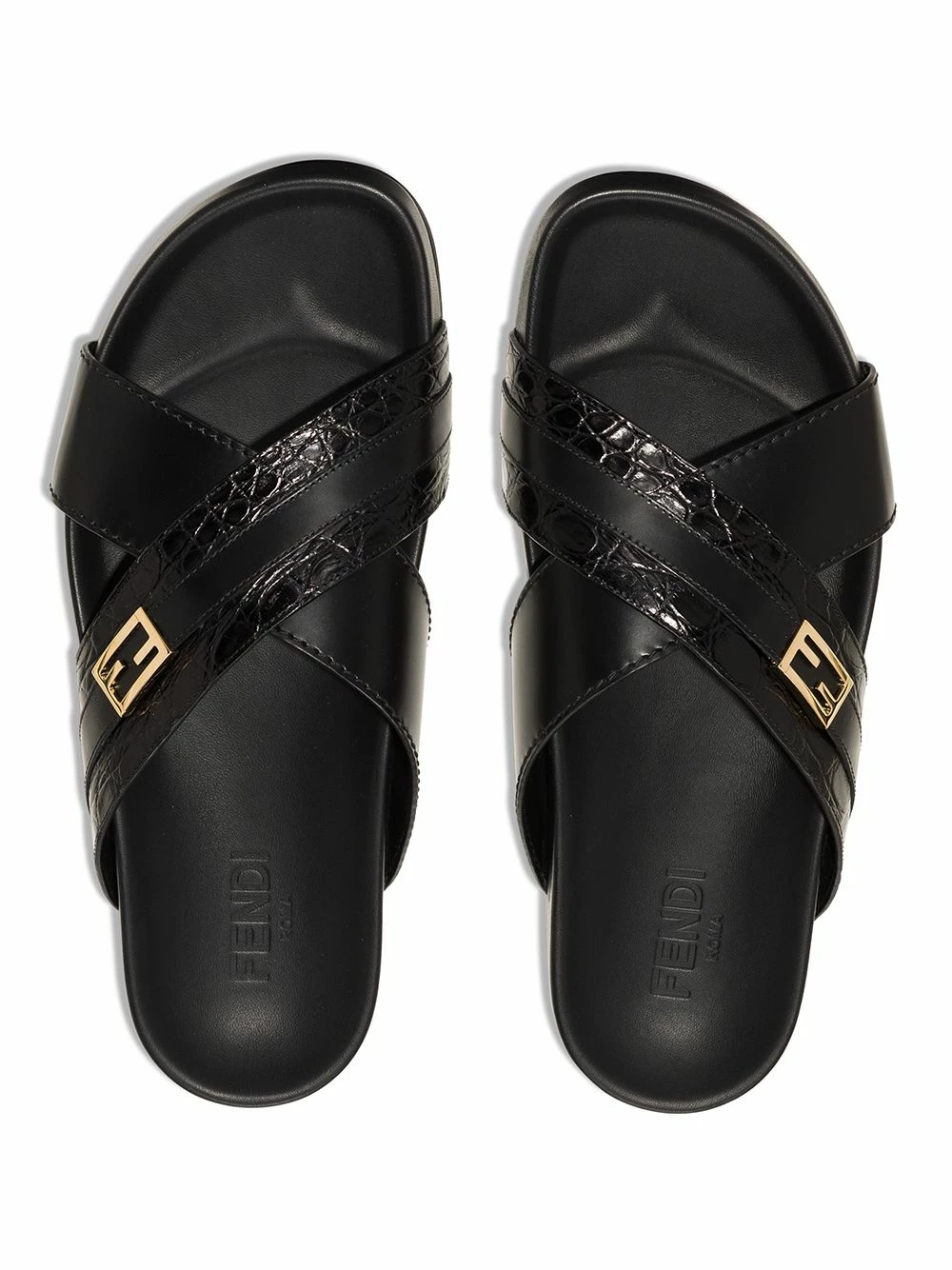 Cheapest π Fendi FF plaque leather π©΄ sandals of men π 6 Fendi FF-plaque leather sandals