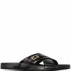 Fendi FF-plaque leather sandals