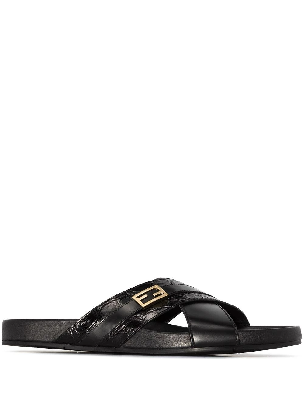 Cheapest π Fendi FF plaque leather π©΄ sandals of men π 3 Fendi FF-plaque leather sandals