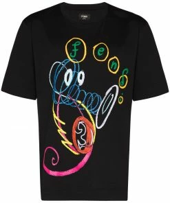 Fendi x Noel Fielding Seahorse-print T-shirt
