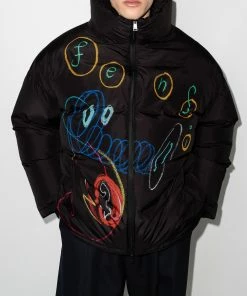 Fendi scribble-print puffer jacket