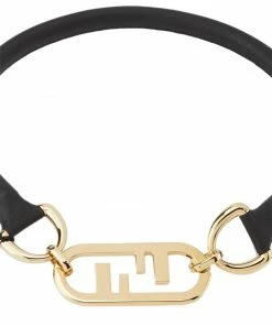 Fendi O'Lock leather choker