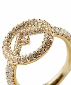 Fendi F is Fendi crystal embellished ring