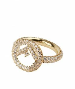 Fendi F is Fendi crystal embellished ring