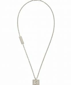 Fendi FF Guillochet necklace