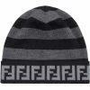 Fendi FF-motif Pequin-stripe knitted beanie