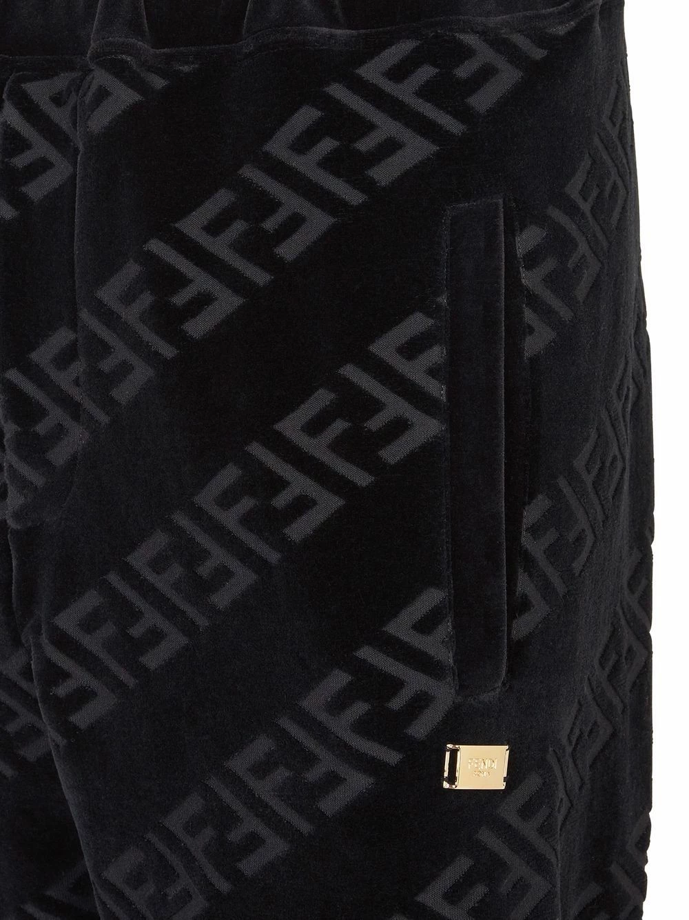 Promo π Fendi FF motif velvet track pants sweatpants of men π 5 Fendi FF-motif velvet track pants
