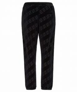 Fendi FF-motif velvet track pants