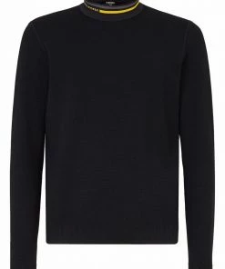 Fendi intarsia-logo high-neck jumper