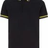 Fendi striped-trim polo shirt