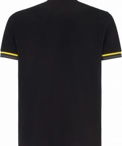 Fendi striped-trim polo shirt