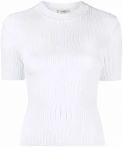 Fendi short-sleeve rib-knit top