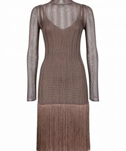 Fendi fringed knitted dress