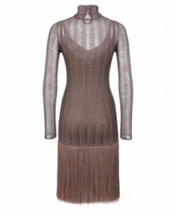 Fendi fringed knitted dress