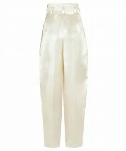 Fendi carrot-fit satin trousers