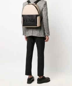 Fendi panelled logo backpack
