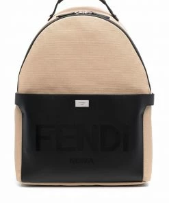 Fendi panelled logo backpack