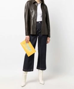 Fendi logo print clutch bag