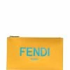 Fendi logo print clutch bag