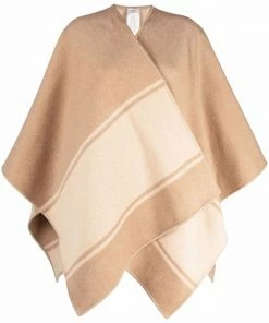 Fendi stripe detail logo cape