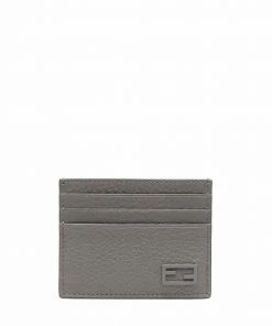 Fendi logo-plaque grained cardholder