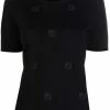 Fendi FF-motif short-sleeve knitted top