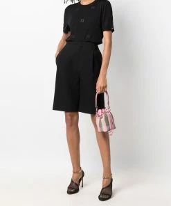 Fendi FF-motif short-sleeve knitted top