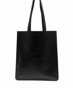 Fendi logo debossed tote bag