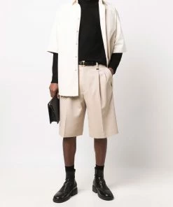 Fendi pleat-detail knee-length shorts