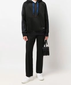 Fendi logo-tape zip-fastening hoodie