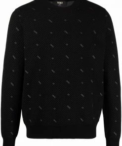 Fendi FF-embroidery crew-neck sweatshirt