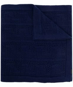 Fendi logo pointelle-knit scarf