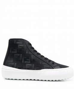 Fendi monogram-pattern lace-up sneakers