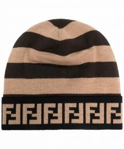 Fendi patterned intarsia-knit hat