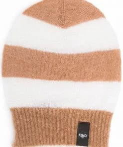 Fendi stripe pattern beanie hat