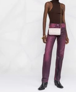 Fendi logo debossed clutch bag