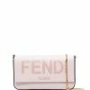 Fendi logo debossed clutch bag