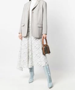 Fendi abstract-pattern asymmetric-hem skirt