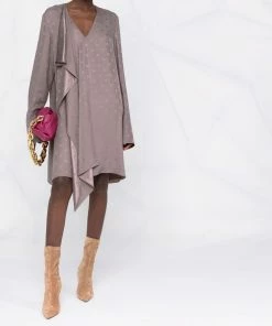 Fendi front draped asymmetric dress