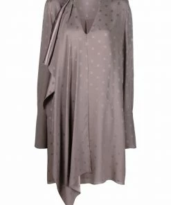Fendi front draped asymmetric dress