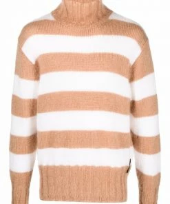 Fendi striped roll-neck jumper