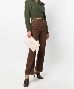 Fendi debossed-logo clutch bag