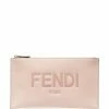 Fendi debossed-logo clutch bag