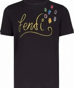 Fendi logo-embroidered T-shirt