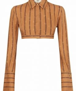 Fendi Karligraphy striped silk shirt