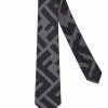 Fendi logo-print silk tie