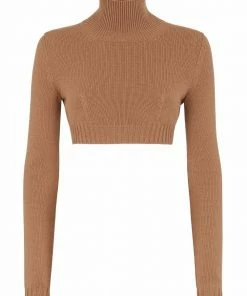 Fendi cropped roll-neck jumper