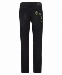 Fendi mid-rise logo-embroidered straight-leg jeans